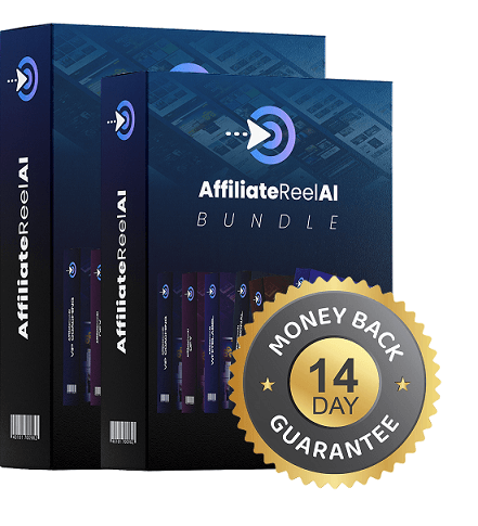 AffiliateReel AI bundle deal with 14-day money-back guarantee badge